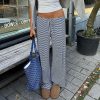 Contrast striped knitted casual pants