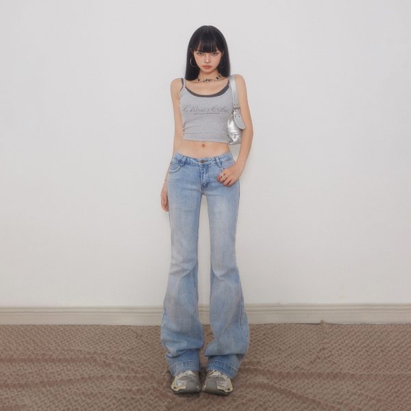 Women's Low Waist Slimming Fitted Trumpet Pants Casual Trousers