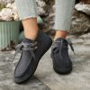 Lace-up Suede Single Shoes for Women Thick Sole Cloth Shoes