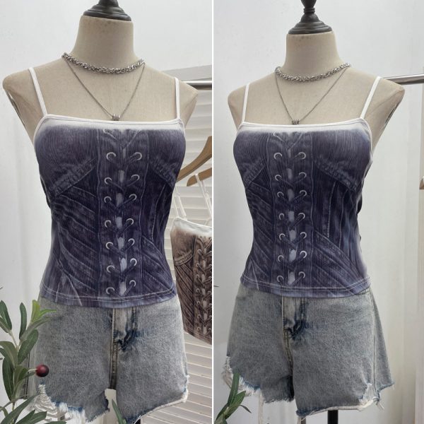 Cowboy print camisole sleeveless top