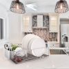 Dish Drying Rack Stainless Steel Dish Rack Drainboard Cutlery Holder Kitchen Dish Organizer