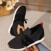 New Lace Up Mesh Flats Shoes For Women Breathable Casual Breathable Walking Wedges Shoes