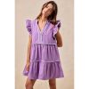 BiBi Gameday Theme Contrast Binding Ruffled Dress