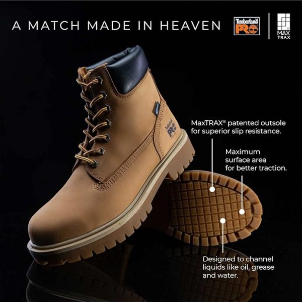 Timberland PRO 6IN Direct Attach Men's Steel Toe MaxTRAX Slip-Resistant Work Boot
