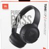 JBL Tune 510BT - Bluetooth headphones with up to 40 hours battery, microphone for call, foldable and comfortable, Android and iOs compatible (Black)