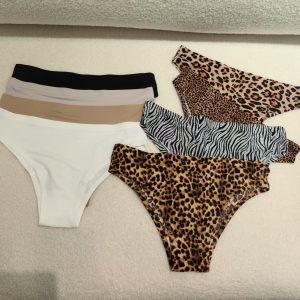 Foreign Trade  Ice Silk Underwear Cotton Crotch Low Waist Leopard Print Sexy Plus Size Seamless One-Piece Sports Fitness Briefs