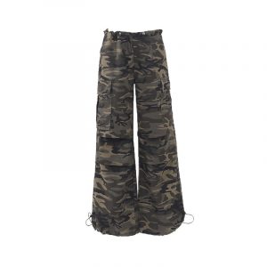 Women's  Casual Work Pants  Waist Cuffed Loose Slim Wide Leg Pants
