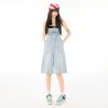 Women's Denim Overalls Summer Strap Design Loose  Age-Reducing Wide-Leg Pants