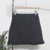 Black fungus edge polka dot skirt for women