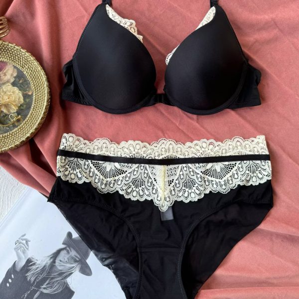 Sexy Women's Underwear Front Closure Backless Small Chest Gathering Bra Anti-Sagging Plus Size Lace Bra Set