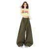 Women's Pants Casual Sports Trousers with Drawstring Pockets and Wide Leg Design