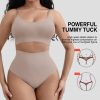 Thong Belly Control Underwear Set with Bra Large U-Shape