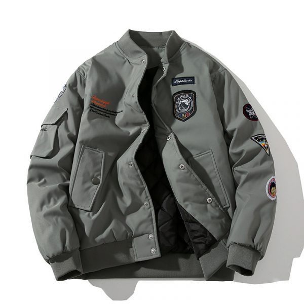 Winter New Arrival Air Force MA1 Pilot Jacket Women's Cotton-Padded Thickened Outerwear Multi-Label Embroidered Baseball Jacket Men