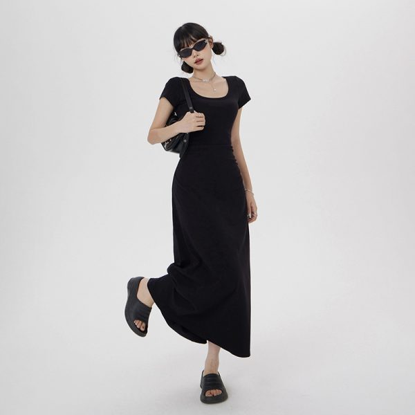 Women's Dress Slimming Elegant Long Dress Waist-Cinching Pure Desire
