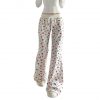 Home casual lace up floral loose slimming walking pants