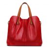 Womens Simple Casual Soft Leather Tote Bag