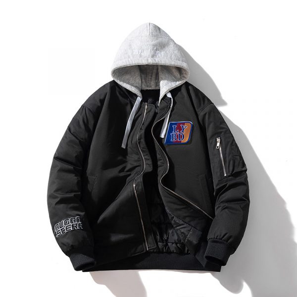 Autumn and Winter American Casual Embroidered Cotton Jacket for Men and Women, Loose Thick Baseball Padded Coat Trendy Outerwear