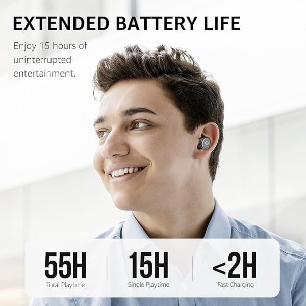 TOZO T10 Wireless Earbuds Bluetooth 5.3 Headphones, App Customize EQ, Ergonomic Design, 55H Playtime, Wireless Charging Case, IPX8 Waterproof Sound in-Ear Headset, 2025 New Version