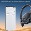 PocBuds Bluetooth Headphones Wireless Earbuds 80hrs Playtime Wireless Charging Case Digital Display Sports Ear Buds with Earhook Deep Bass IPX7 Waterproof Over-Ear Earphones for TV Phone Laptop Black