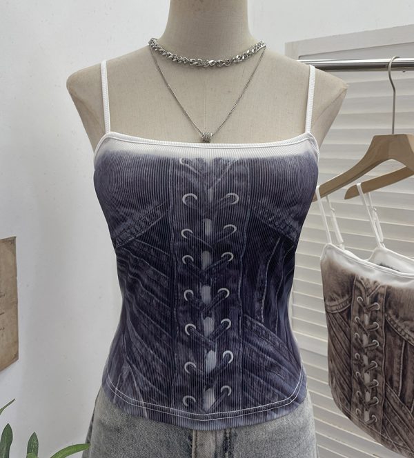 Cowboy print camisole sleeveless top