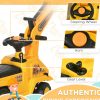 3-in-1 Ride On Excavator Digger Scooter & Pulling Cart, Construction Pretend Play Toy For Kids