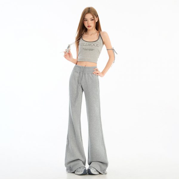 Women's Pure Desire Versatile Waist-Slimming Flared Casual Trousers Floor-Length Pants