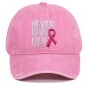 Breast Ribbon Embroidered Peaked Cap Baseball