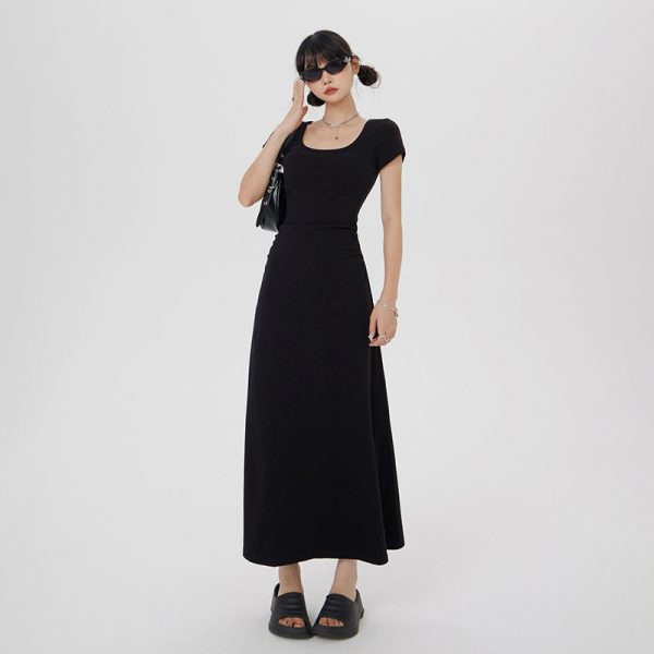 Women's Dress Slimming Elegant Long Dress Waist-Cinching Pure Desire