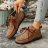 Lace-up Suede Single Shoes for Women Thick Sole Cloth Shoes