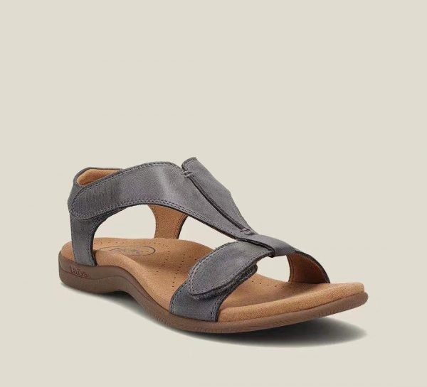 Flat bottomed arch massage Velcro one line casual beach sandals