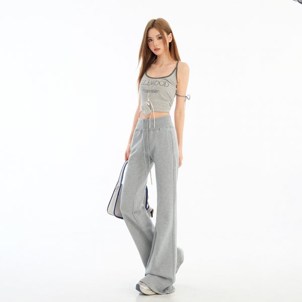 Women's Pure Desire Versatile Waist-Slimming Flared Casual Trousers Floor-Length Pants