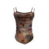 Butterfly print layered sleeveless top