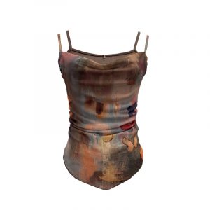 Butterfly print layered sleeveless top