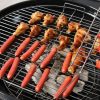Outsunny Portable Charcoal Kettle Grill Outdoor Barbecue Trolley BBQ Heat Smoker Grilling With 2 Wheels, Storage Shelf And 4 Hooks, Free Standing, Black