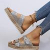Women's slippers for outdoor wear in summer, forest-style retro thick-soled hemp rope lazy casual sandals
