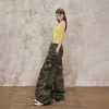 Women's  Casual Work Pants  Waist Cuffed Loose Slim Wide Leg Pants