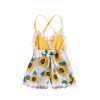 Children's Clothing Girls Baby Jumpsuits Children Sunflower Sling Lace Jumpsuit