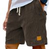Vintage Embroidered Corduroy Fashion Lace-up Casual Shorts
