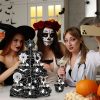 3 Tier Halloween Cupcake Stand Black Spider Web Cardboard Cupcake Stand Spider Bat Cupcake Toppers Halloween Cupcake Holder Tower For Halloween Birthday Party Supplies