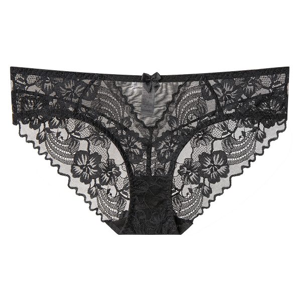 Sexy Lace Underwear Women Ultra-thin Breathable Comfortable Plus Size Panties Cotton Crotch Mid-waist Triangle Briefs