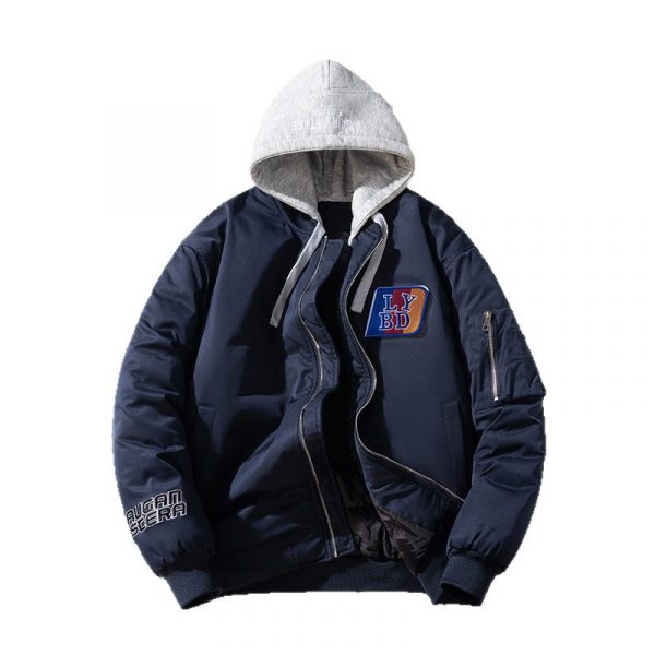 Autumn and Winter American Casual Embroidered Cotton Jacket for Men and Women, Loose Thick Baseball Padded Coat Trendy Outerwear