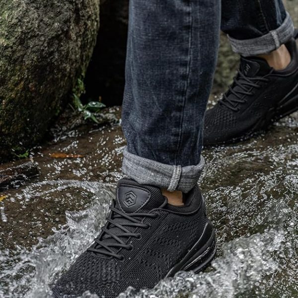 LARNMERN Mens Work Shoes Walking Sneakers