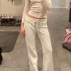 Daily home versatile basic straight leg pants