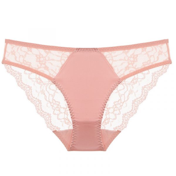 Sexy Women's Underwear Ultra-thin Breathable Lace Plus Size Panties with Cotton Crotch Tummy Control Low Waist Triangle Briefs