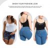 Plus Size Lace Thong Open Crotch Abdominal Support Bodysuit Strap Shapewear Underwear