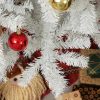 HOMCOM 9ft Tall Artificial Christmas Tree, Unlit Xmas Tree With 2132 Branch Tips, Auto Open, Steel Base, Holiday  For Home Office, White