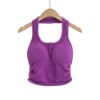 Imitation mink fur pleated neck hanging small camisole vest