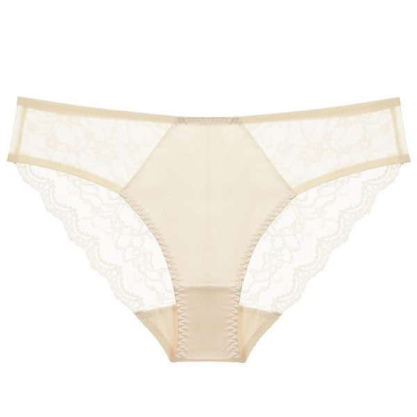 Sexy Women's Underwear Ultra-thin Breathable Lace Plus Size Panties with Cotton Crotch Tummy Control Low Waist Triangle Briefs