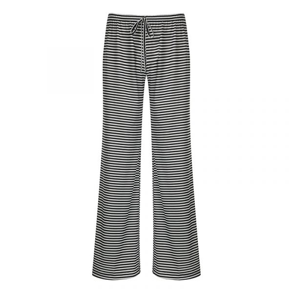 Contrast striped knitted casual pants