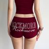 Letter printed fitness yoga shorts